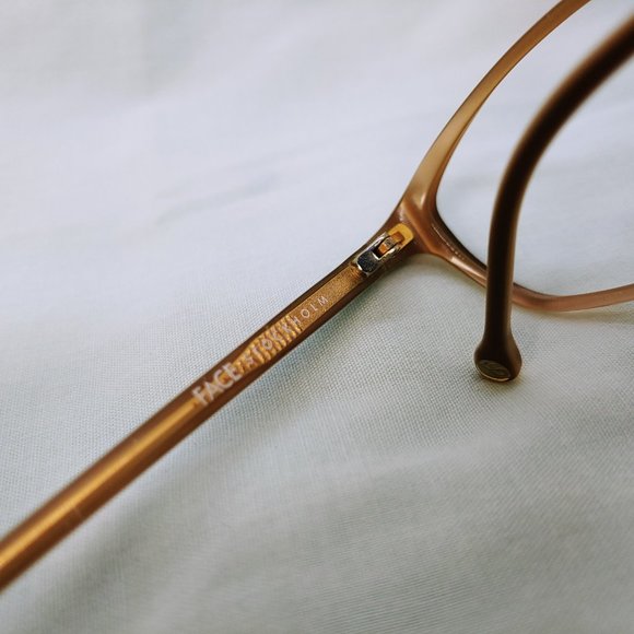 FACE STOCKHOLM Eyeglass Frames 1300 GLOW Full Plastic Rim Brown Tan Beige - Picture 5 of 11